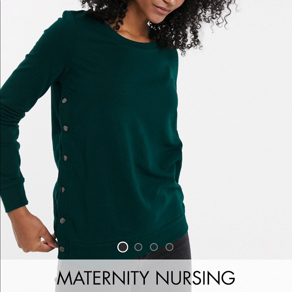 Mamalicous nursing sweatshirt in emerald green